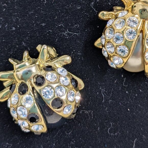 Vintage Petite Rhinestone/Goldtone Ladybug Brooches -Scatter Pins - Picture 15 of 16